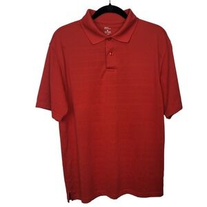 Marc Edwards Polo Shirt Mens M Red Textured Short Sleeve Performance Casual Golf